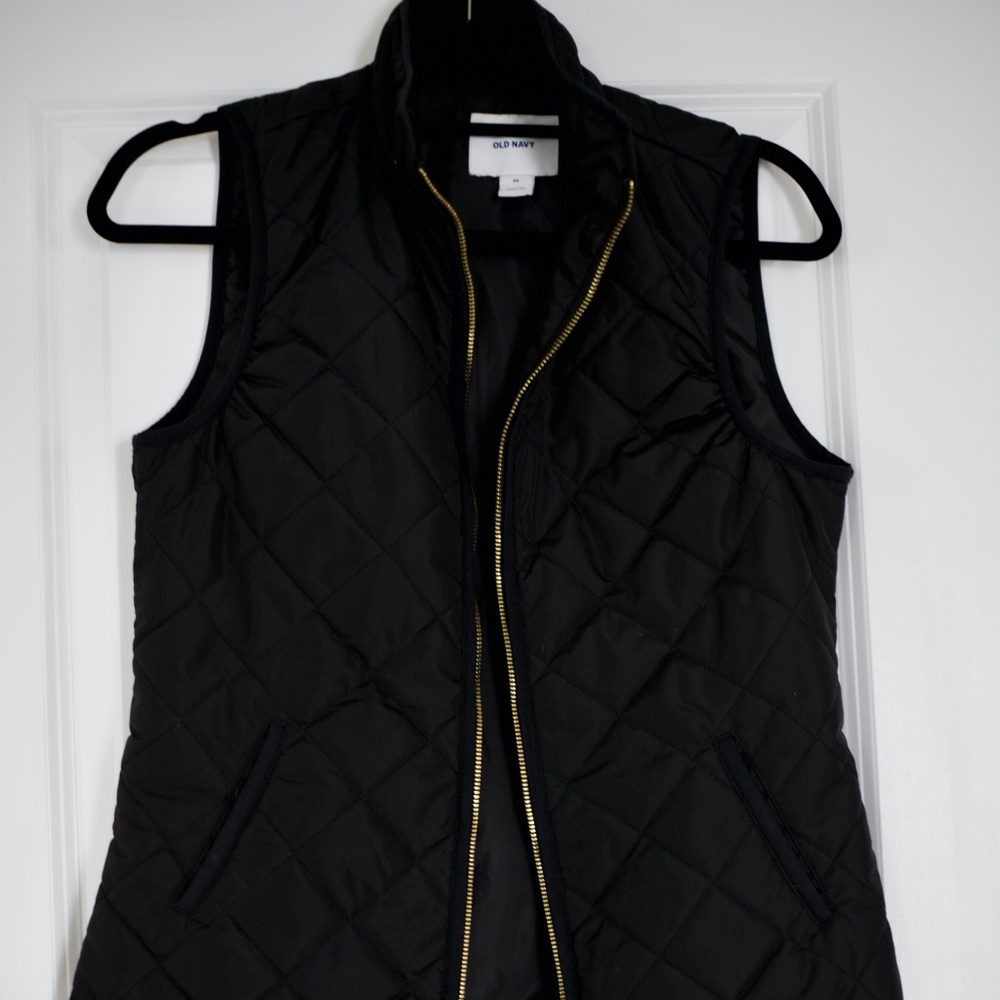 Black XS Women's old navy quilted vest